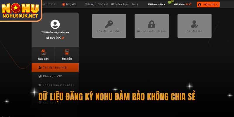 đăng ký nohu90 được bảo mật thông tin