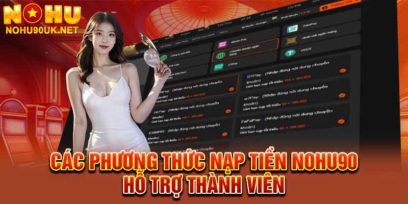Các phương thức nạp tiền NoHu90 phổ biến